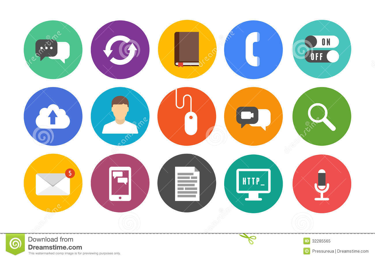 Free Communication Icons Flat