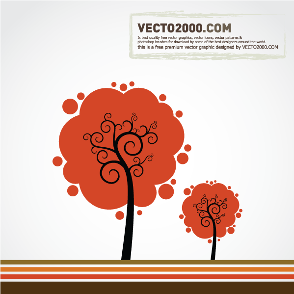 12 Retro Tree Vector Image PNG Images