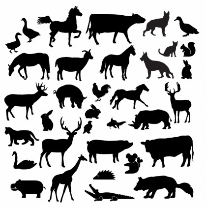 Free Farm Animal Silhouettes