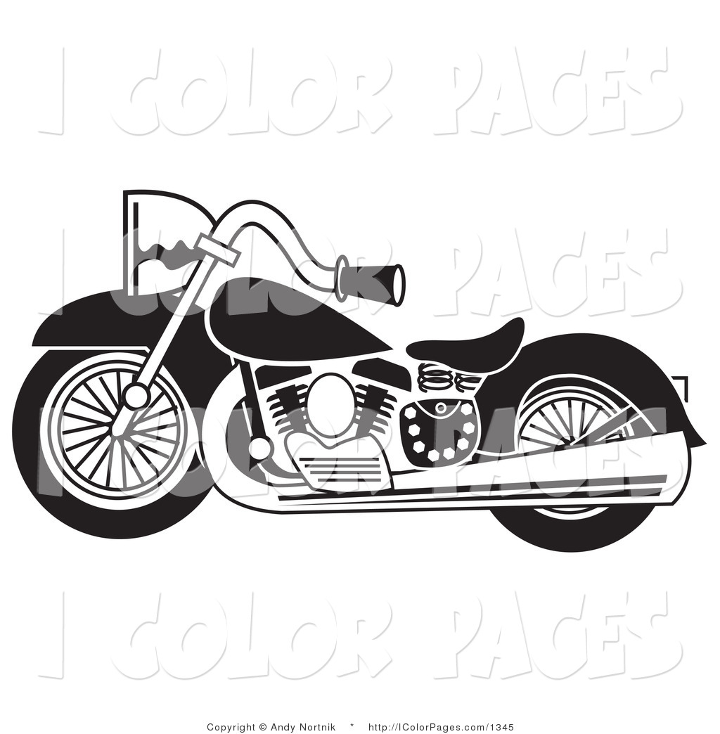 Free Motorcycle Clip Art Black and White