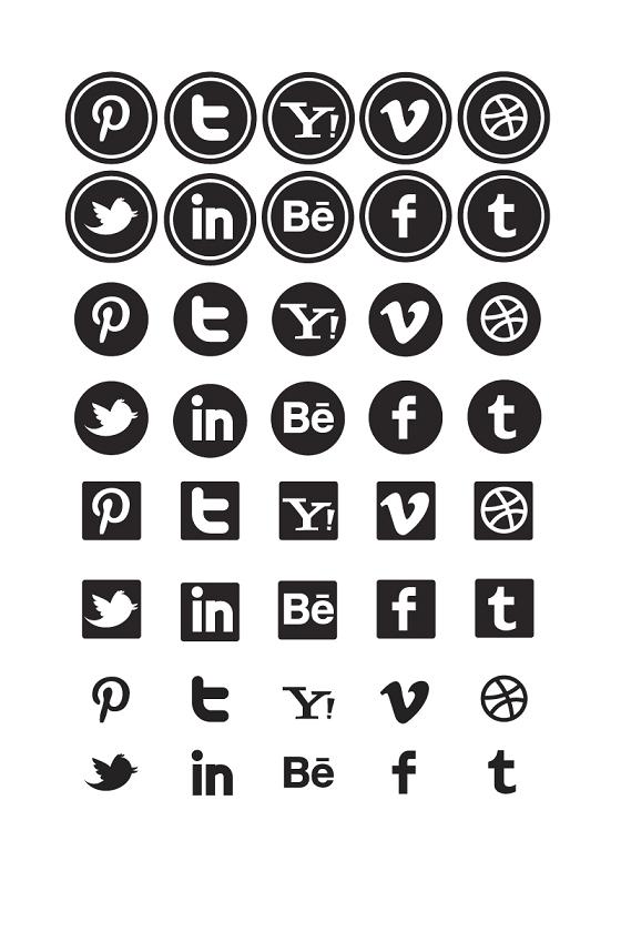 18 Free Social Media Icons PSD Images