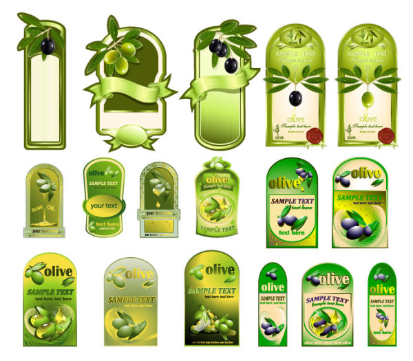 Free Vector Olive Oil Labels for Bottles