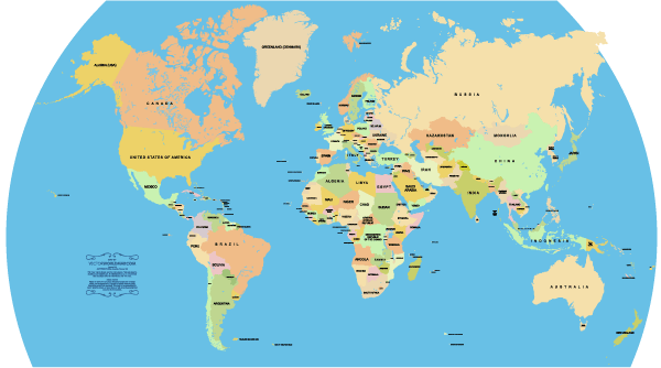 Free Vector World Map Countries