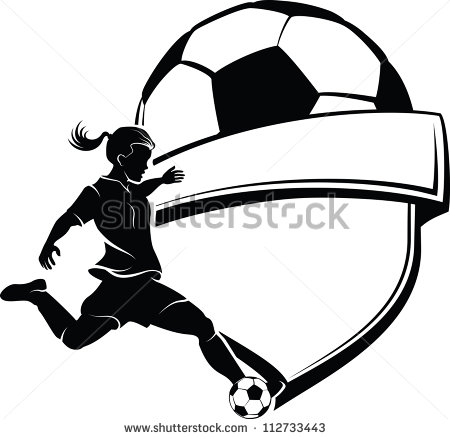 Girl Soccer Ball Vector