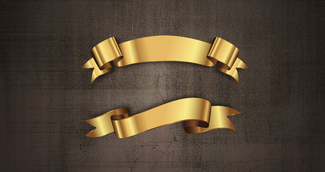 Gold Ribbon Banner Vector