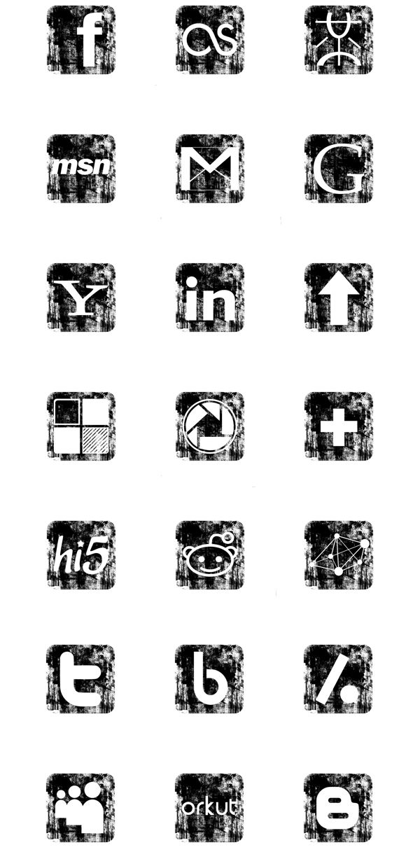 Grunge Social Media Icons Free