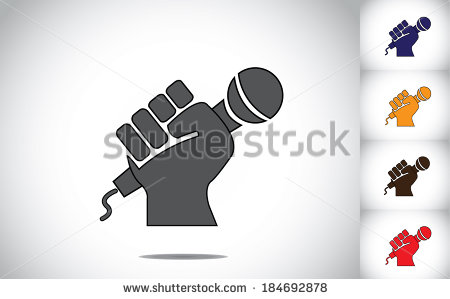 Hand Holding Microphone Art