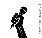 Hand Holding Microphone Clip Art