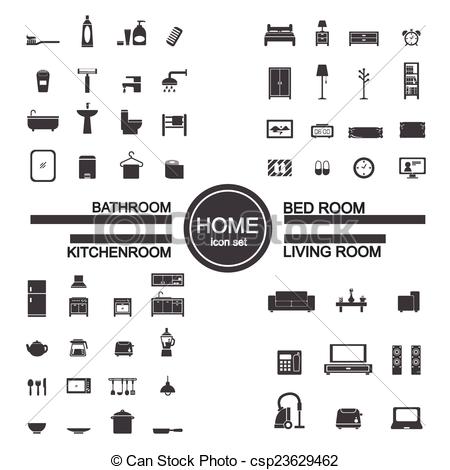 Kitchen Bedroom Bathroom Icons