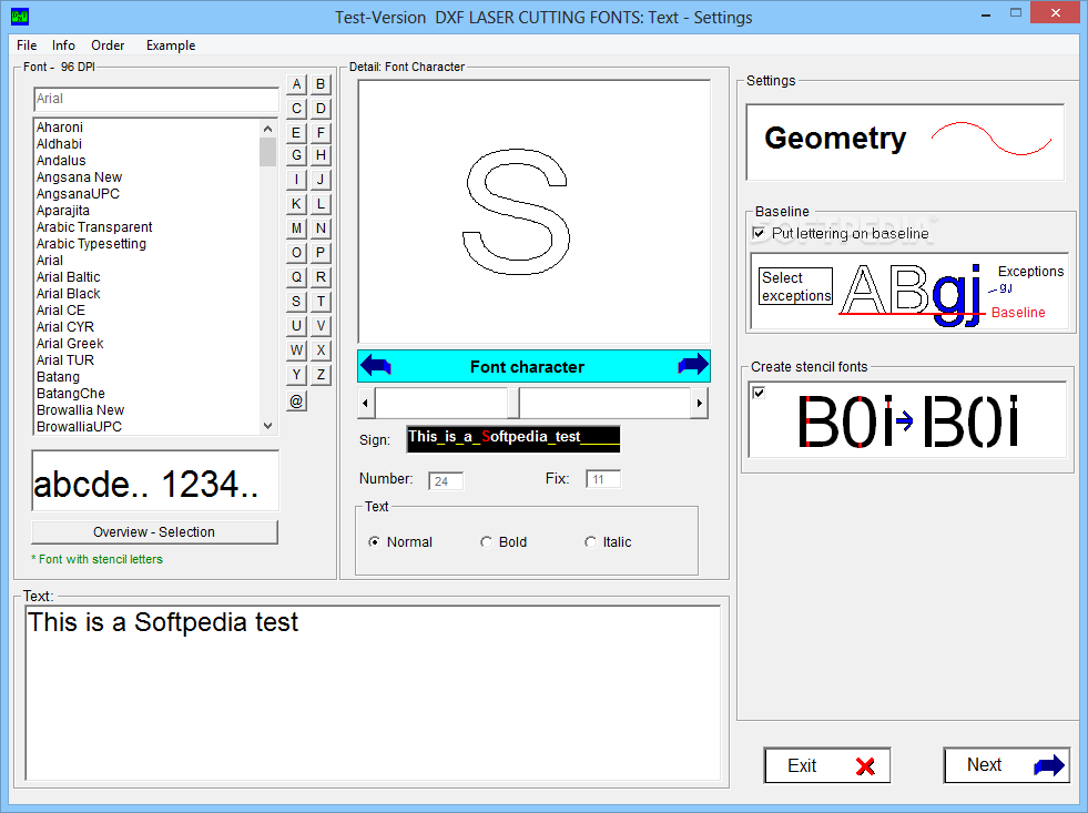 Laser Cutting DXF Fonts