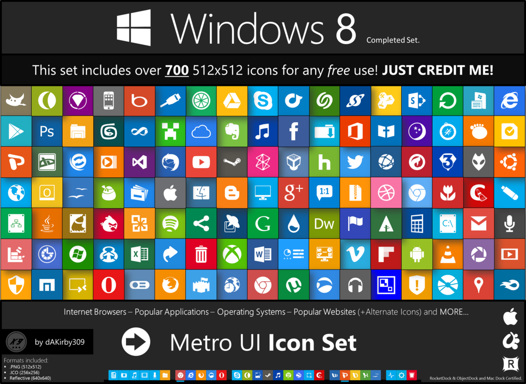 16 Windows 8 Metro UI Icons Images