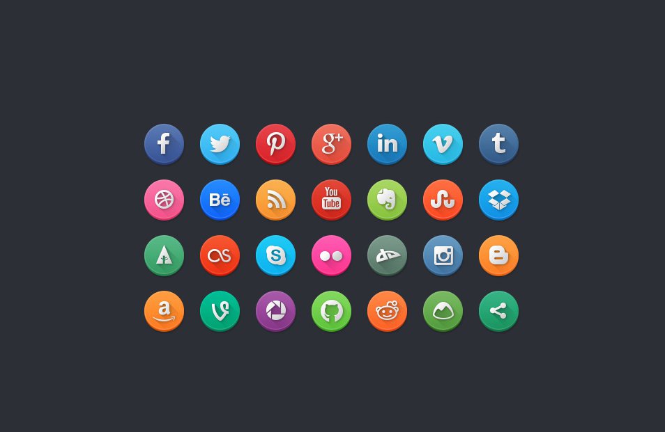 Modern Social Media Icons