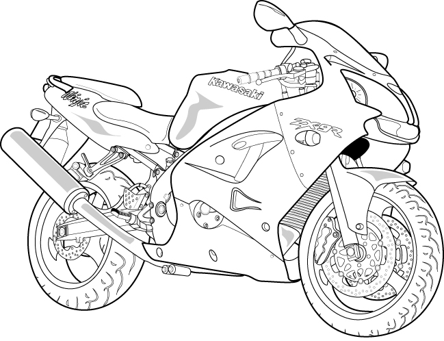 Motorcycle Outline Drawing