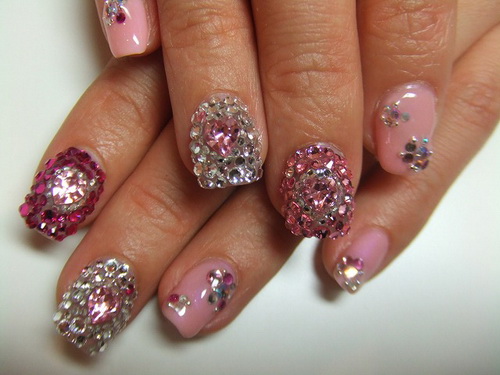 Nail Designs with Rhinestones