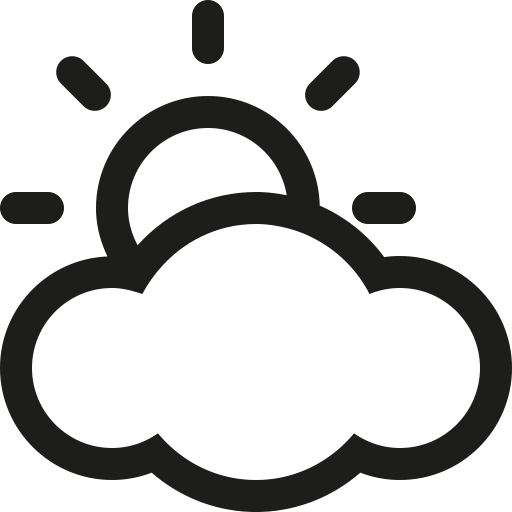 Partly Sunny Weather Clip Art Black and White