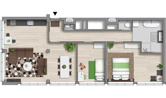 Photoshop Top View Furniture Symbols for Floor Plans