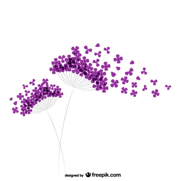 Purple Dandelion Clip Art