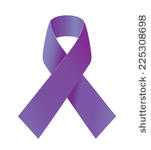 Purple Ribbons for Cancer Awareness