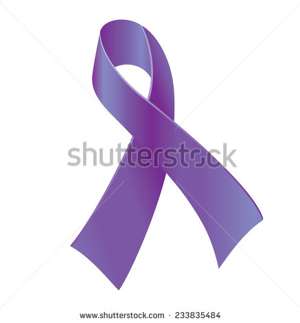 Purple Ribbons for Cancer Awareness