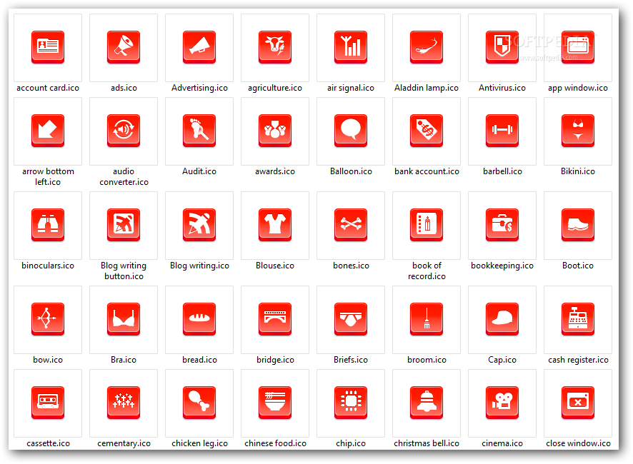 Red Button Icons Free