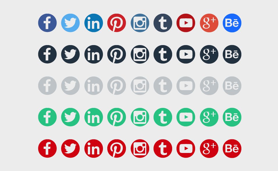 Round Social Media Icons Free Download
