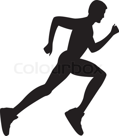 Running Man Silhouette Vector