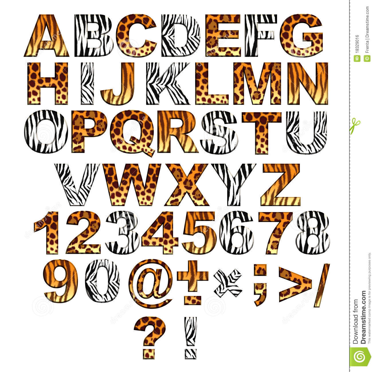 Safari Print Letters Alphabet