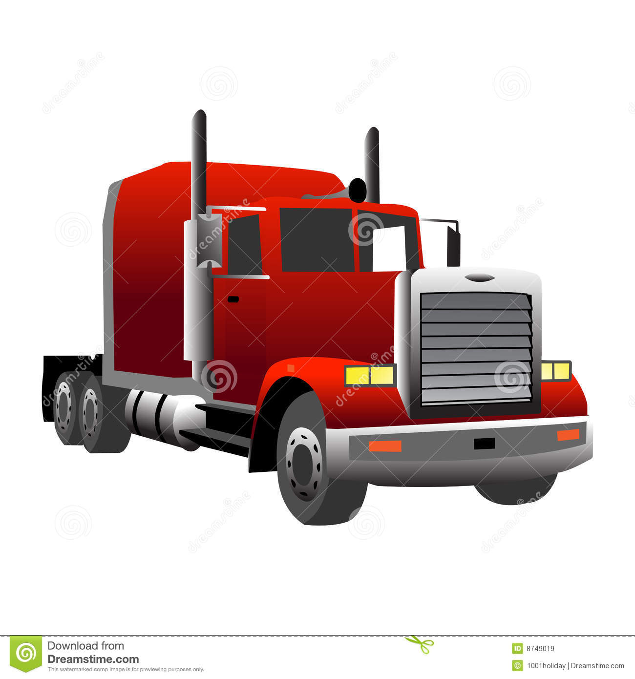 Semi Truck Vector Clip Art