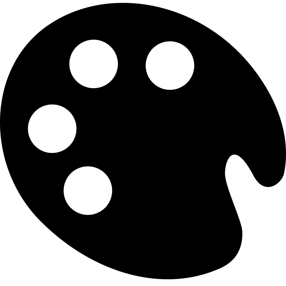 Silhouette Paint Palette Icon Silhouette Paint Palette Icon