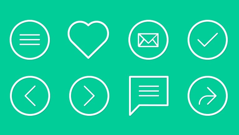 Simple Flat Line Icons