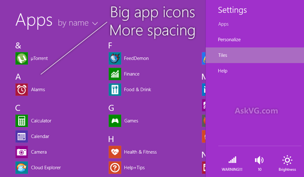 Small Icons Windows 8