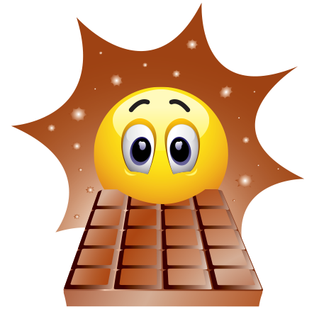 Smiley Emoticons Eating Chocolate