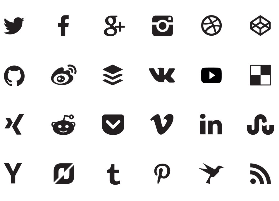 Social Media Icons White