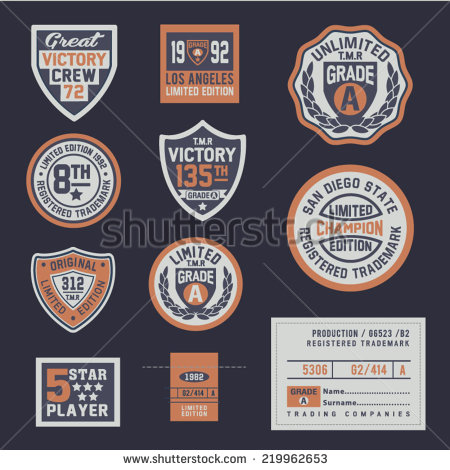 Sports Graphic Shield Emblem Set