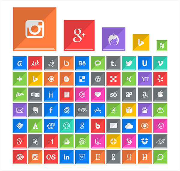 Square Social Media Icons Free
