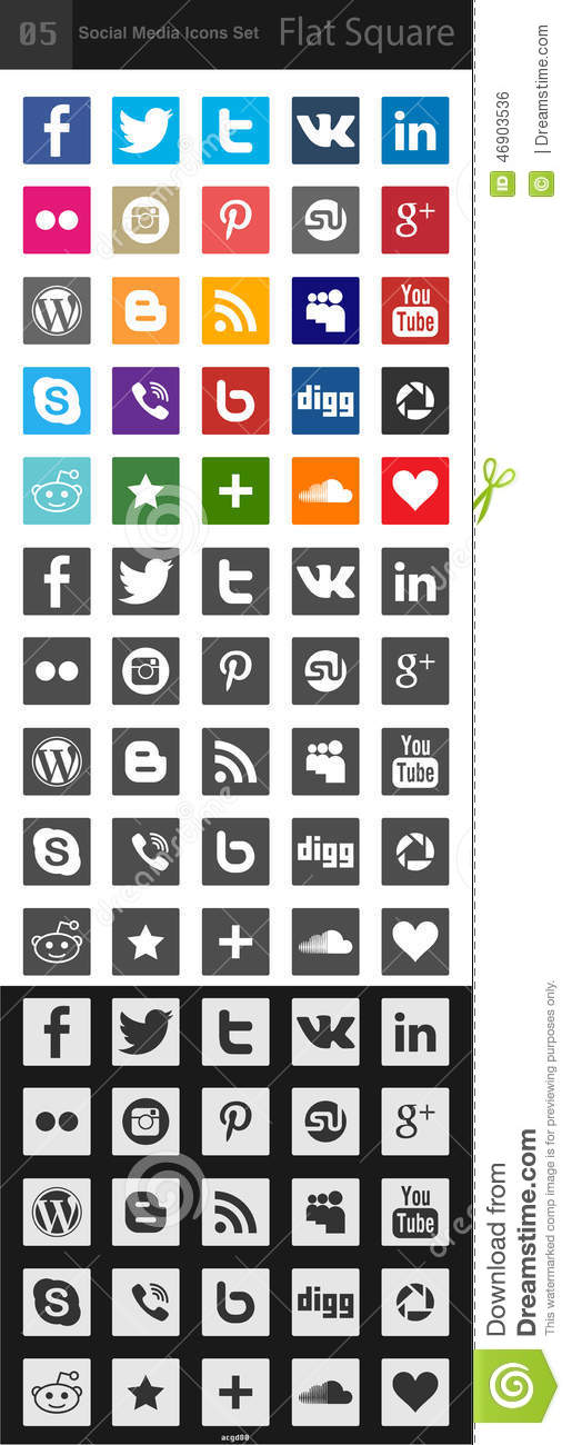 Square Social Media Icons