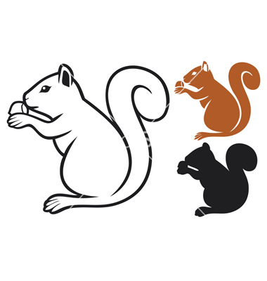 Squirrel Vector Art Silhouettes