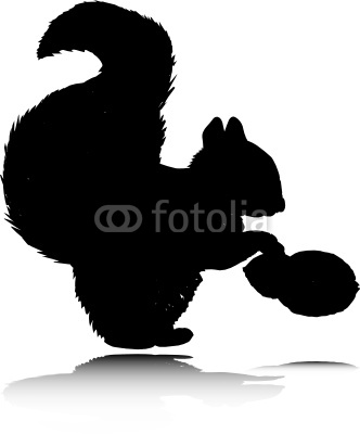 Squirrel Vector Art Silhouettes