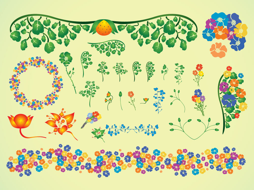 Summer Flower Border Clip Art