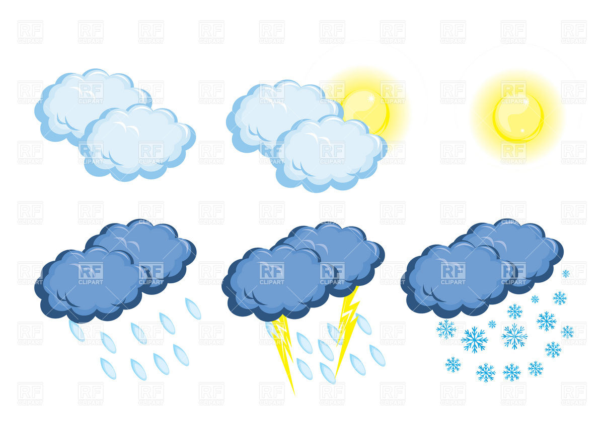 Sun and Rain Weather Clip Art Free