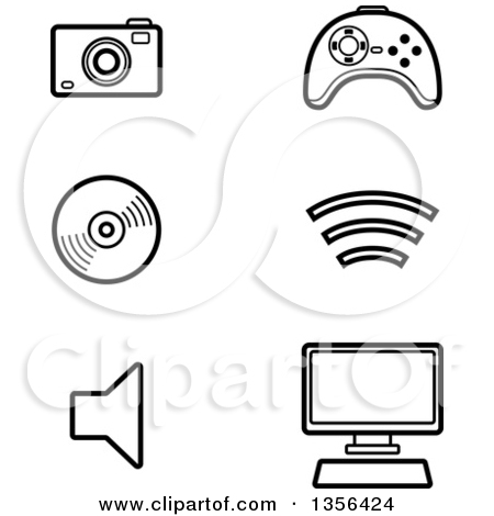 Technology Icons Black and White