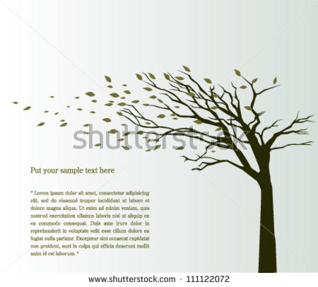 Tree Blowing in Wind Vector