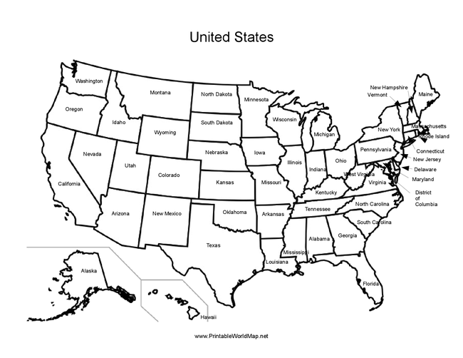 United States Map Blank Template