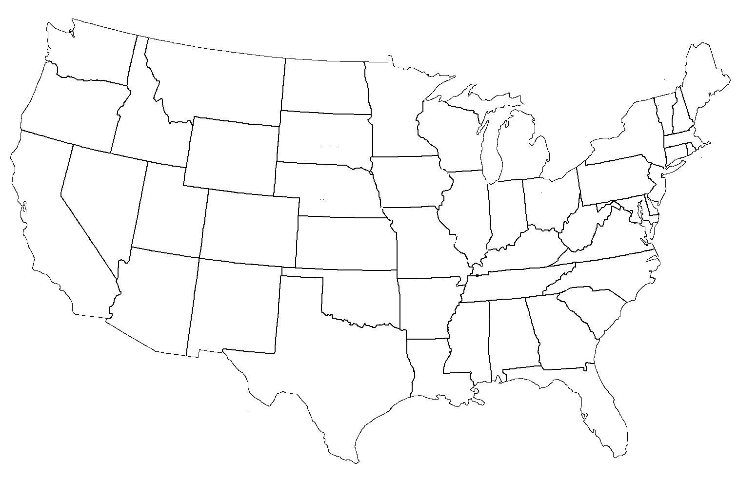 USA Blank Map United States