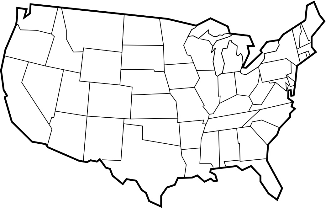 14 USA Map Outline Template Images - United States Outline Printable