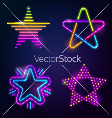 Vector Neon Stars