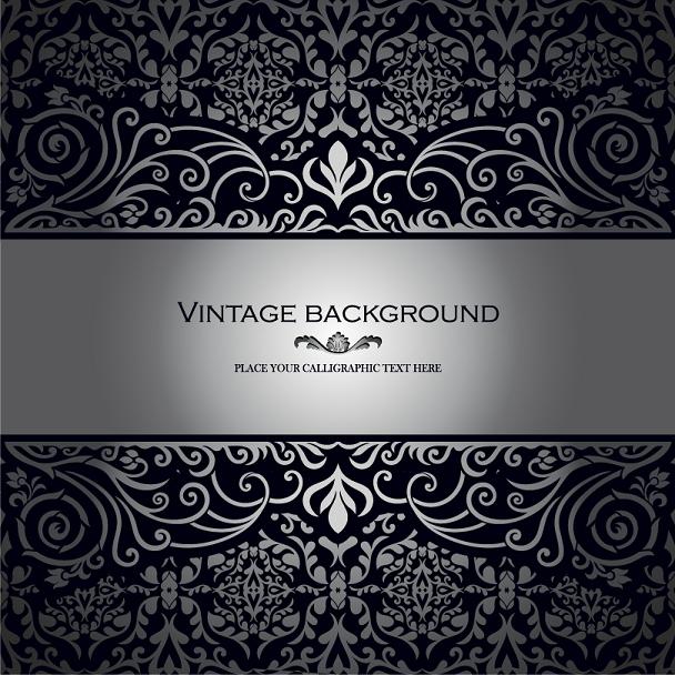 Vintage Black and Silver Vector Backgrounds Free