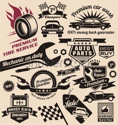 Vintage Car Mechanic Logo