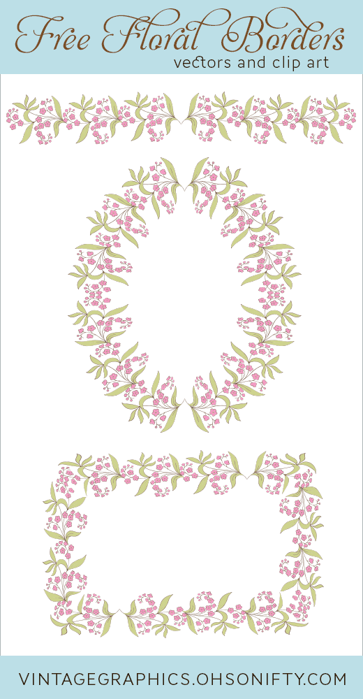 Vintage Flowers Clip Art Borders