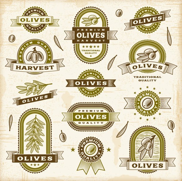 16 Retro Oil Label Vector Images